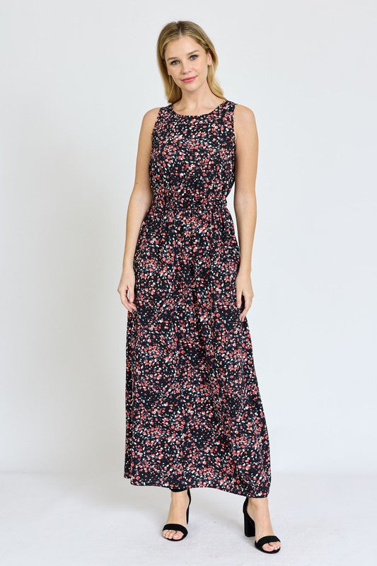 EG fashion Sleeveless Blouson Band Maxi Dress