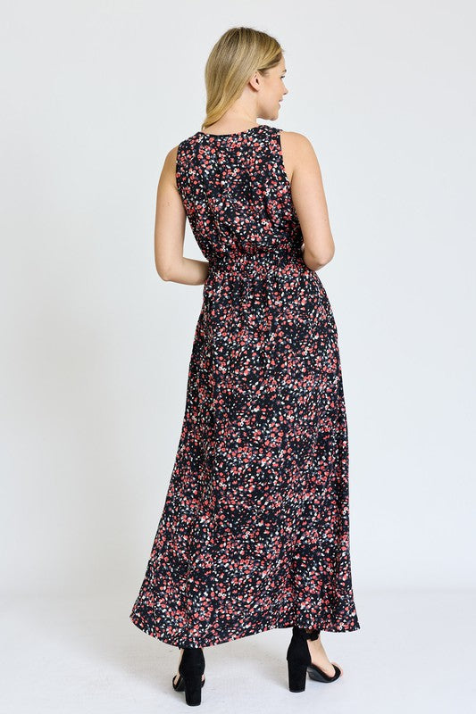EG fashion Sleeveless Blouson Band Maxi Dress