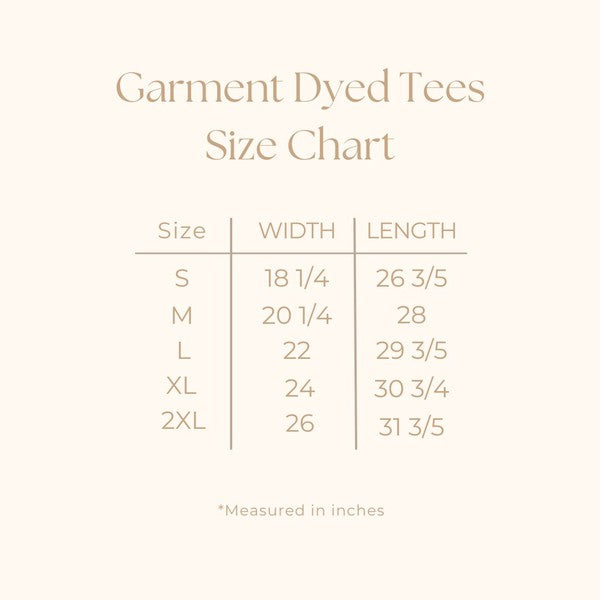 Olive and Ivory Lake Vibes Cursive Garment Dyed Tee