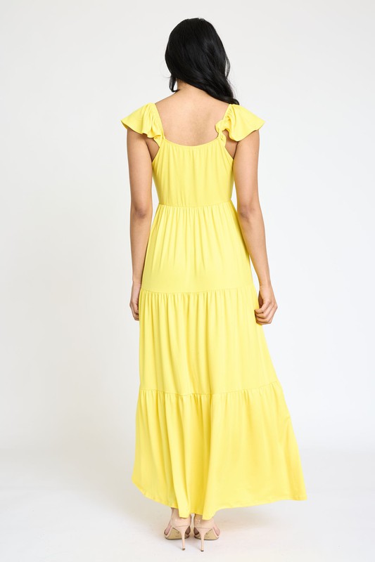 EG fashion Flutter Sleeve Flowy Tiered Sundress