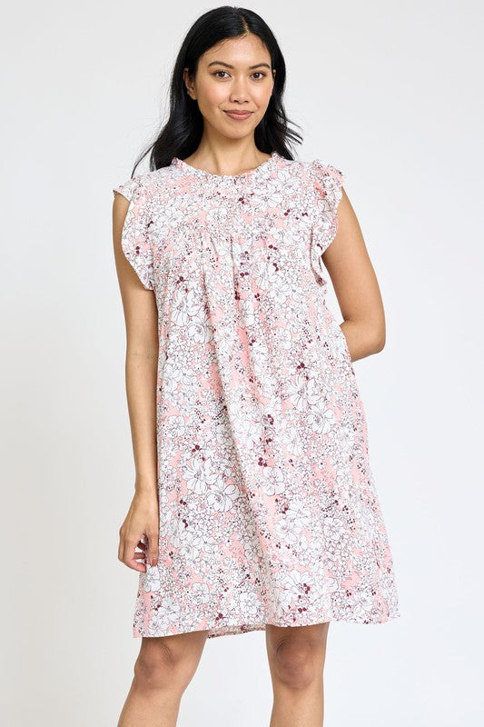 EG fashion Spring Ruffle Hem Shift Dress