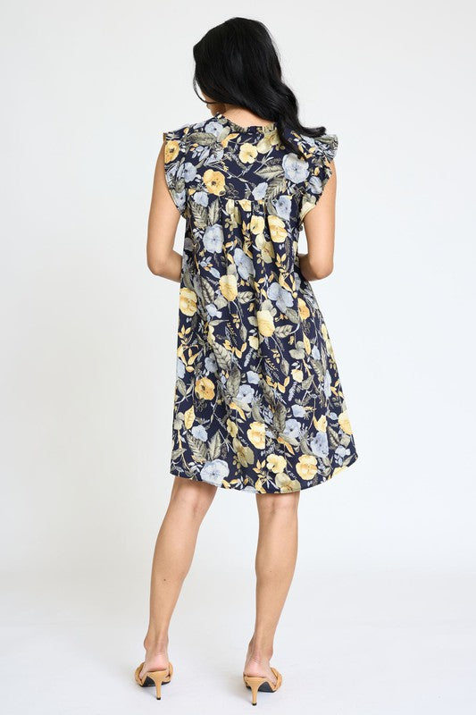 EG fashion Spring Ruffle Hem Shift Dress