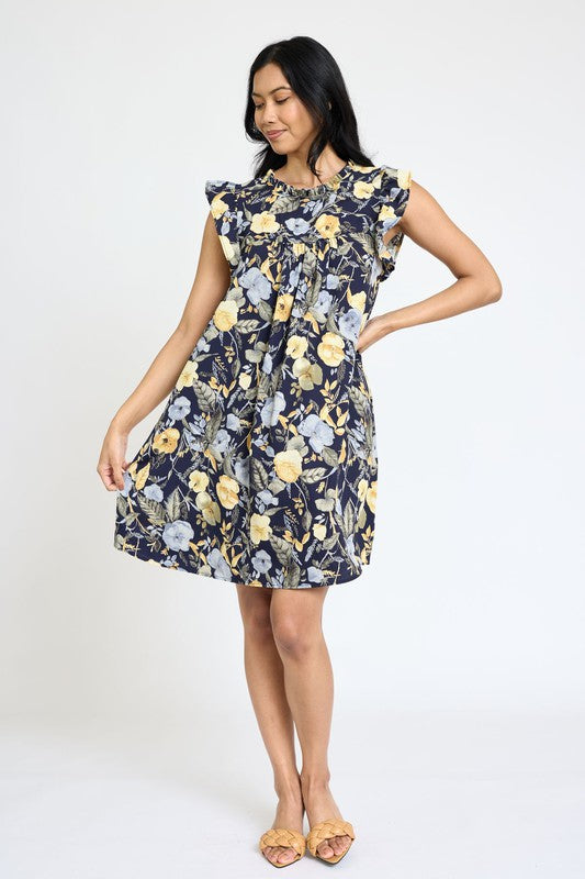 EG fashion Spring Ruffle Hem Shift Dress
