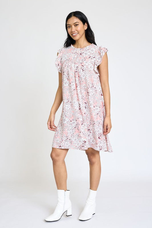 EG fashion Spring Ruffle Hem Shift Dress