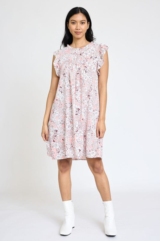 EG fashion Spring Ruffle Hem Shift Dress