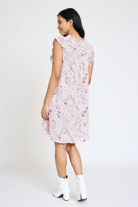 EG fashion Spring Ruffle Hem Shift Dress