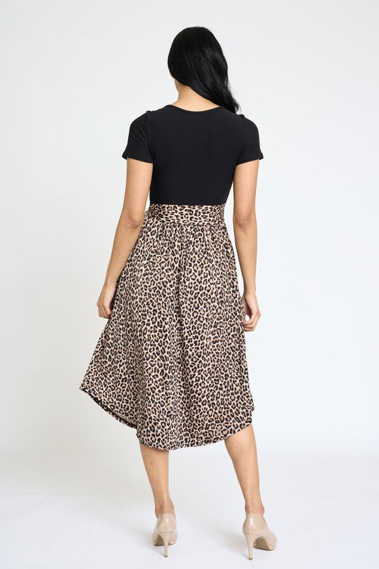 EG fashion Short Sleeve Sash Midi Dress