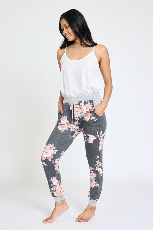 EG fashion Plus Floral Drawstring Jogger