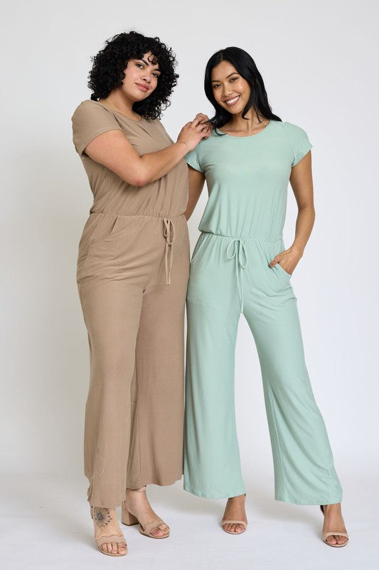 EG fashion Spring Short Sleeve Jumpsuit W/Pocket