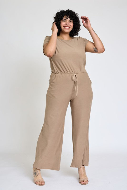EG fashion Spring Short Sleeve Jumpsuit W/Pocket