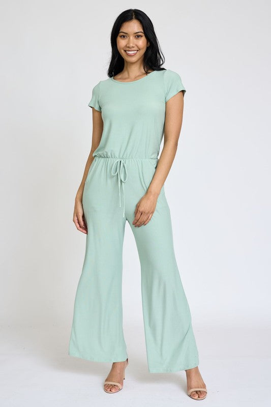 EG fashion Spring Short Sleeve Jumpsuit W/Pocket