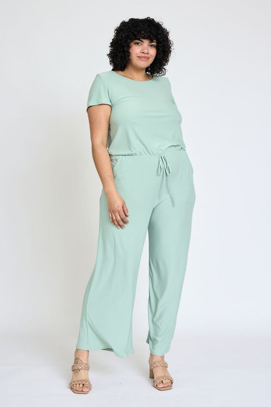 EG fashion Spring Short Sleeve Jumpsuit W/Pocket
