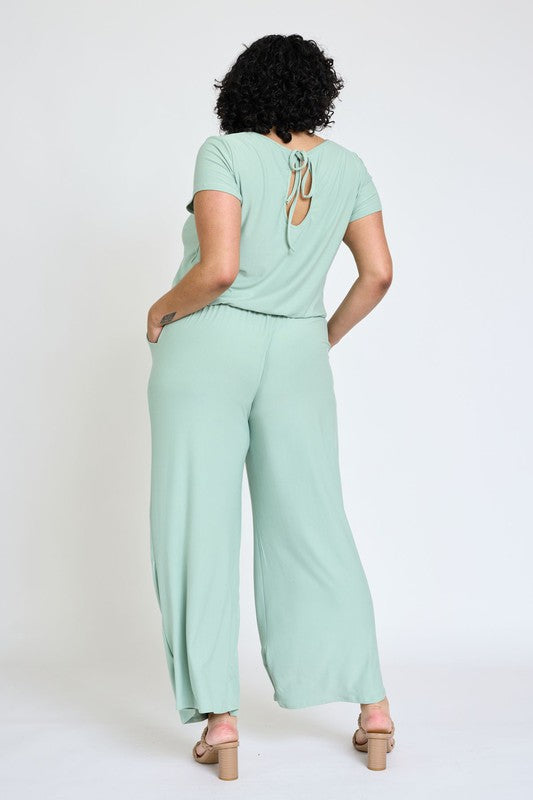 EG fashion Spring Short Sleeve Jumpsuit W/Pocket