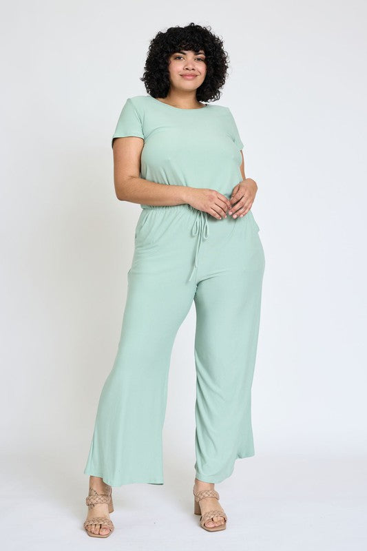 EG fashion Spring Short Sleeve Jumpsuit W/Pocket