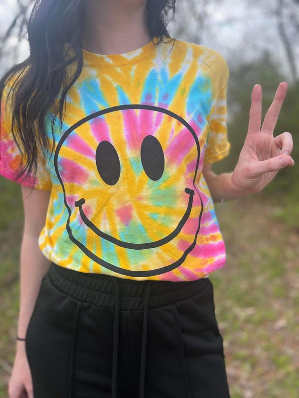 Ask Apparel Rainbow Smiley Tie Dye