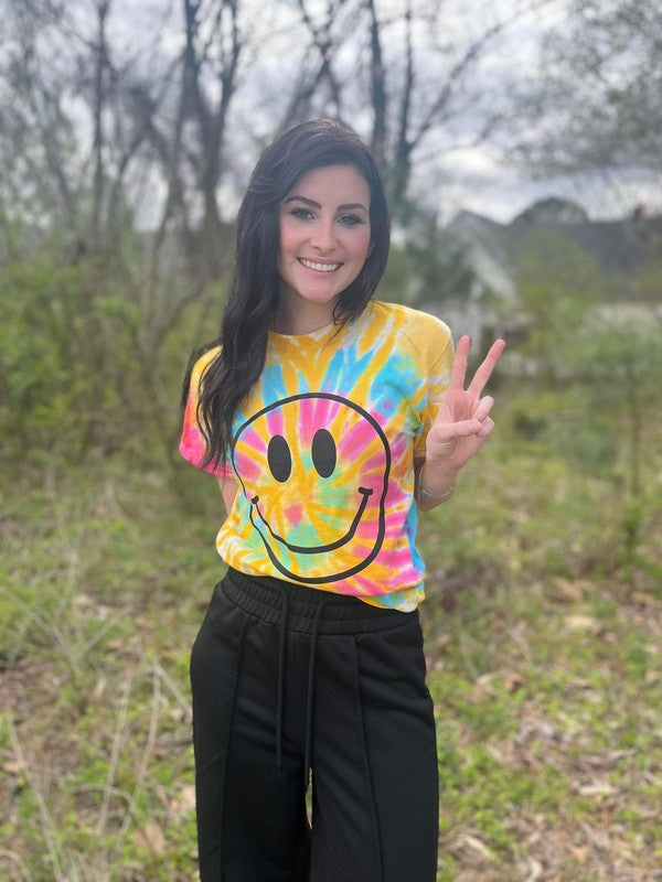 Ask Apparel Rainbow Smiley Tie Dye