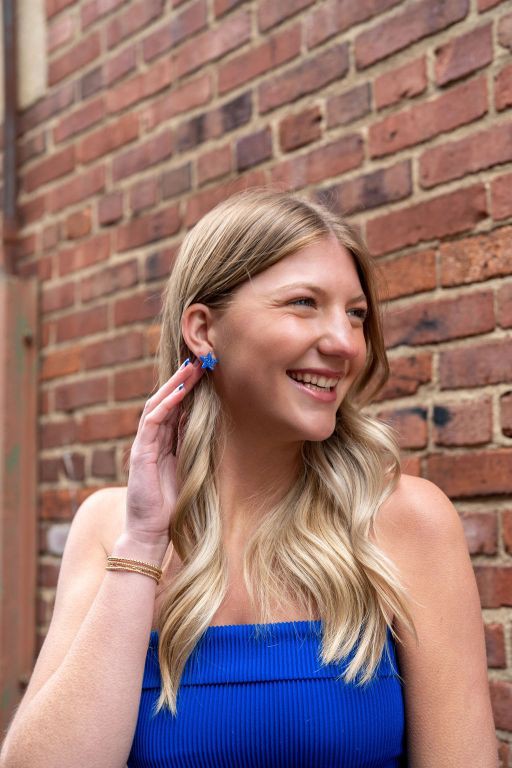 Spiffy & Splendid Liberty Star Studs - Blue