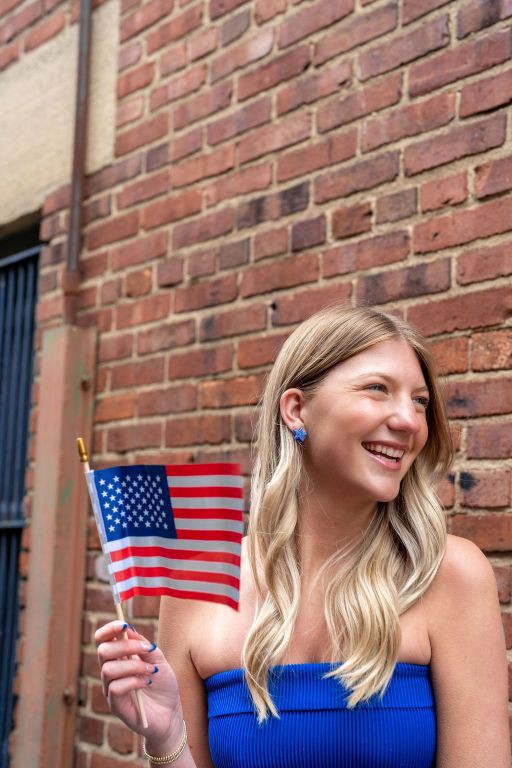 Spiffy & Splendid Liberty Star Studs - Blue