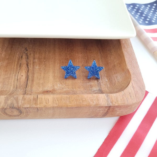 Spiffy & Splendid Liberty Star Studs - Blue