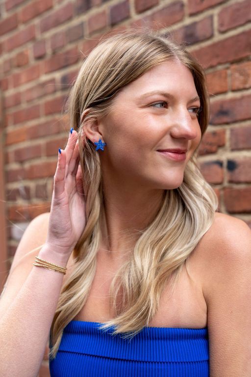 Spiffy & Splendid Liberty Star Studs - Blue