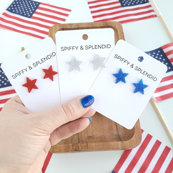 Spiffy & Splendid Star Studs - Silver