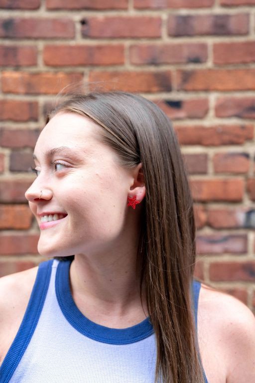 Spiffy & Splendid Liberty Star Studs - Red