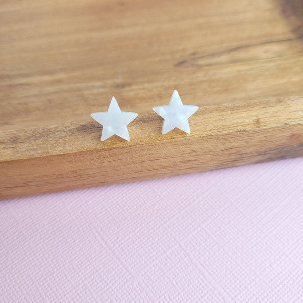 Spiffy & Splendid Star Studs - Pearly White