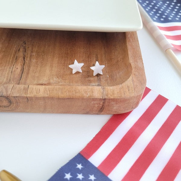 Spiffy & Splendid Star Studs - Pearly White