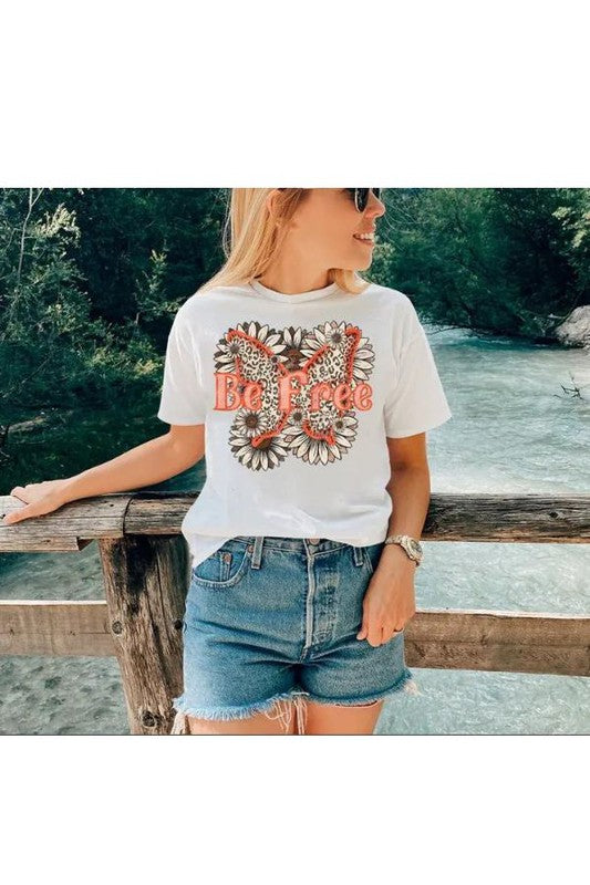 Be Free Boho Butterfly Graphic Tee