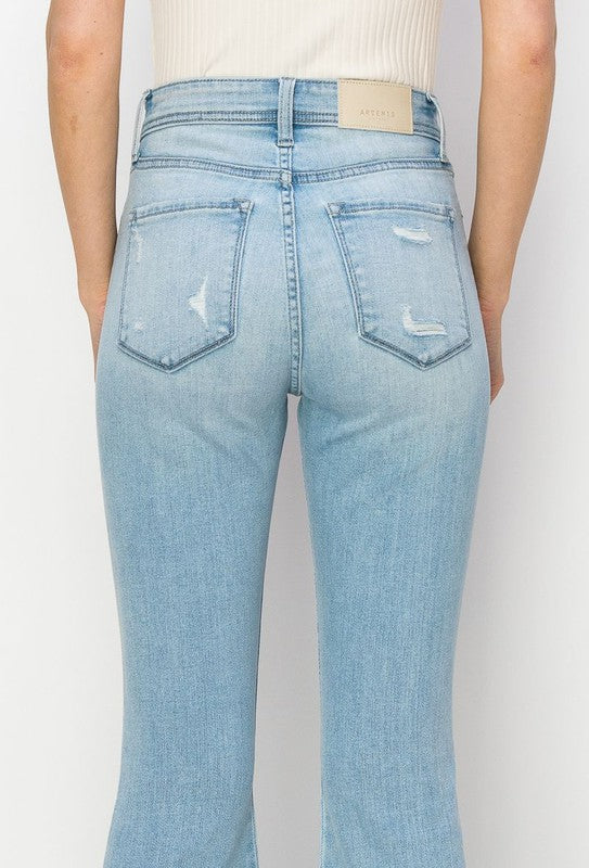 Artemis High Rise Crop Flare Jeans