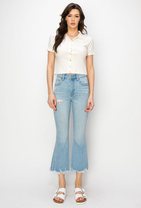 Artemis High Rise Crop Flare Jeans