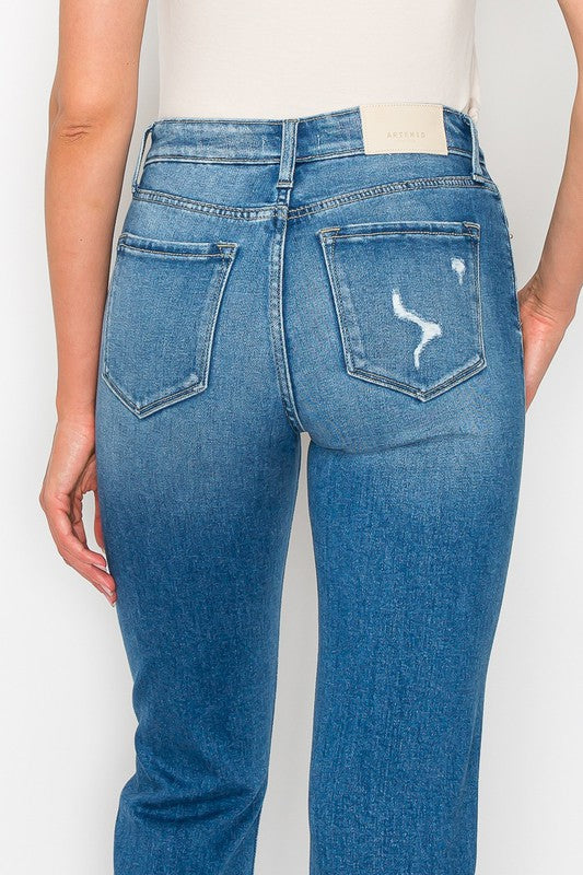 Artemis High Rise Tapered Leg Jeans