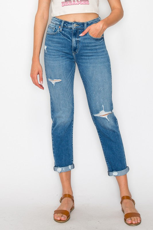 Artemis High Rise Tapered Leg Jeans