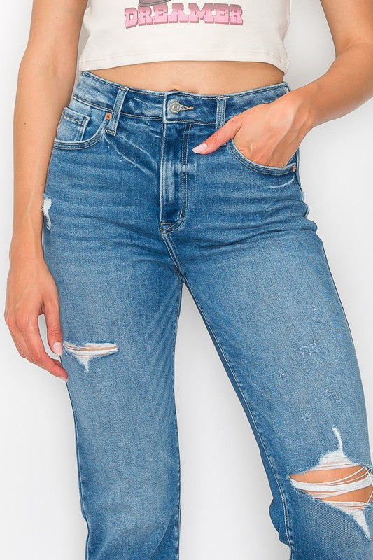 Artemis High Rise Tapered Leg Jeans