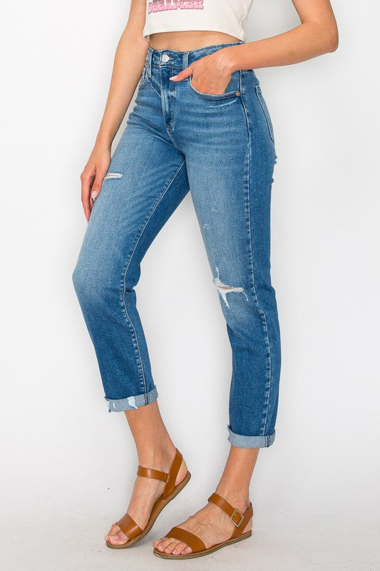 Artemis High Rise Tapered Leg Jeans