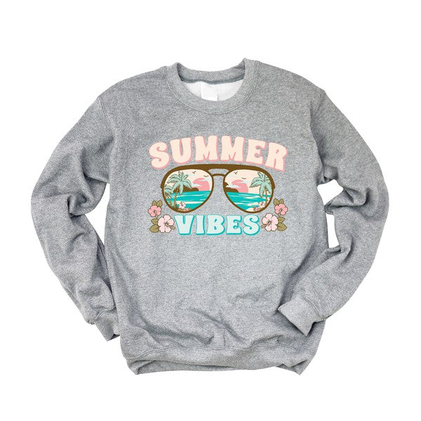 Olive and Ivory Summer Vibes Beach Graphic Sweatshirt