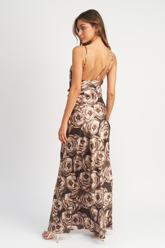 Emory Park Asymmetrical Neck Maxi Dress