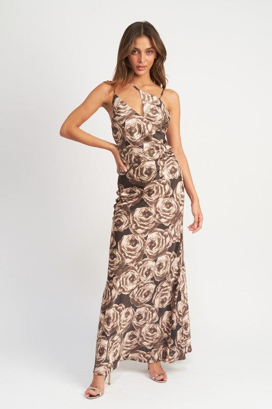 Emory Park Asymmetrical Neck Maxi Dress
