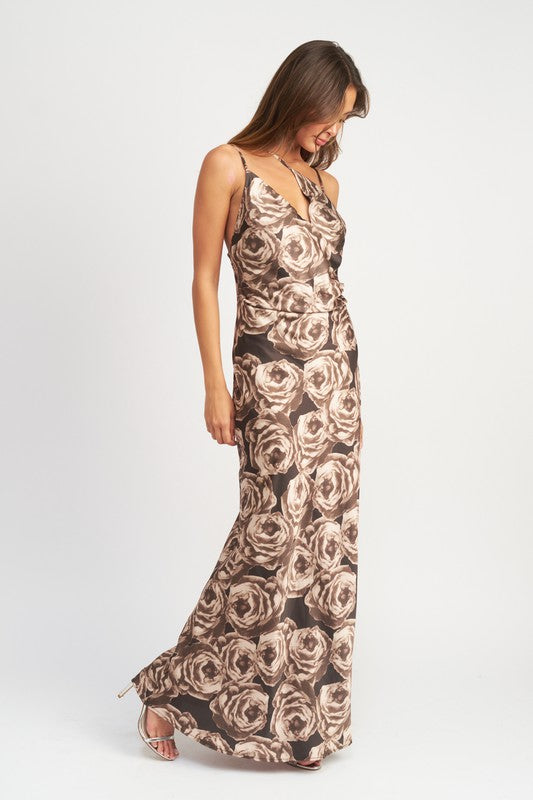 Emory Park Asymmetrical Neck Maxi Dress