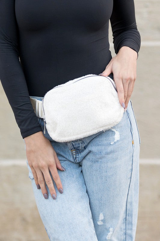 Aili's Corner Lola Boucle Sherpa Sling/Belt Bag