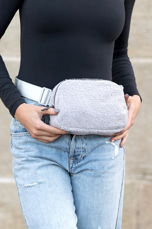 Aili's Corner Lola Boucle Sherpa Sling/Belt Bag
