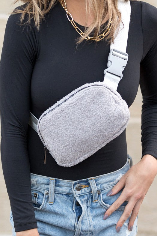 Aili's Corner Lola Boucle Sherpa Sling/Belt Bag