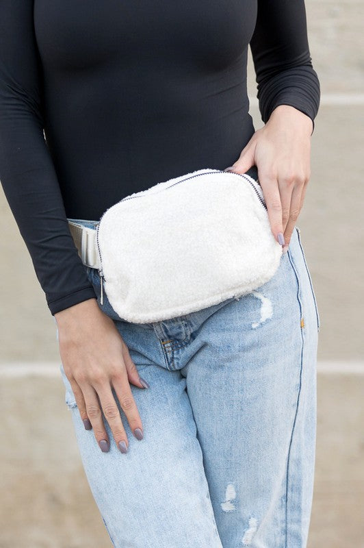 Aili's Corner Lola Boucle Sherpa Sling/Belt Bag