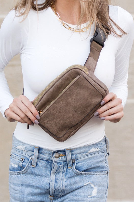 Aili's Corner Presly Vegan Leather Everywhere Sling Belt Bag