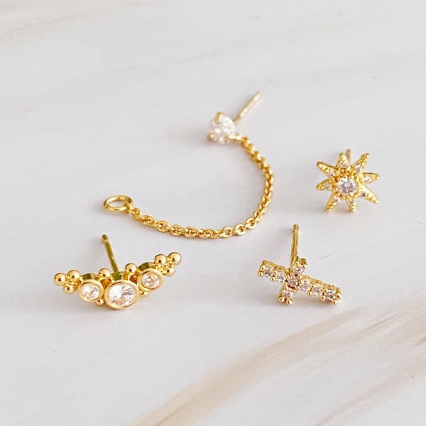 Ellison and Young Be The Shine Linked Earrings Set Of 3