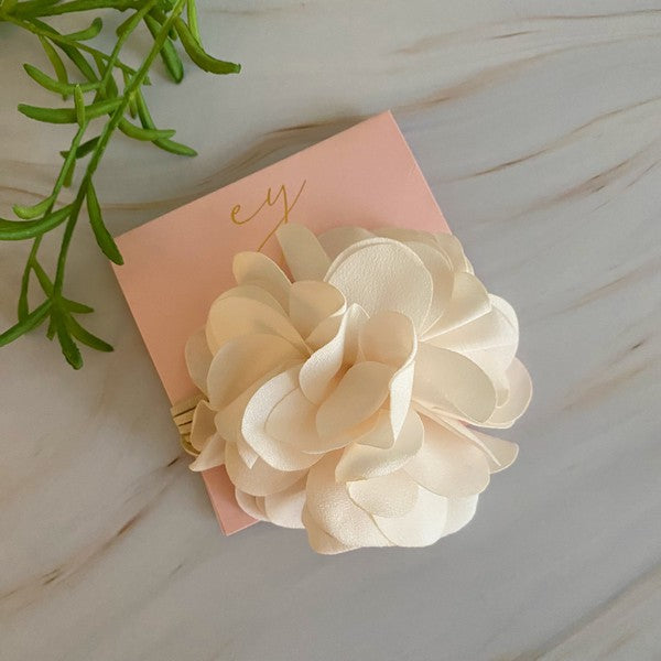 Ellison and Young Chiffon Petals Rosette Tie necklace