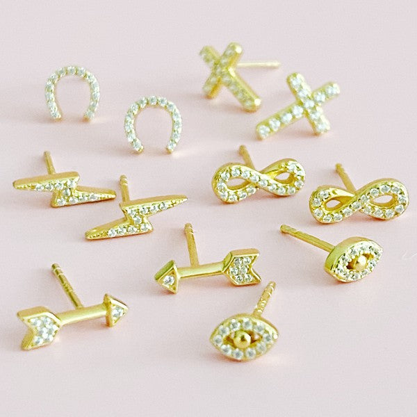 Ellison and Young Mini Sparkle Mini Stud Sterling Silver Earrings