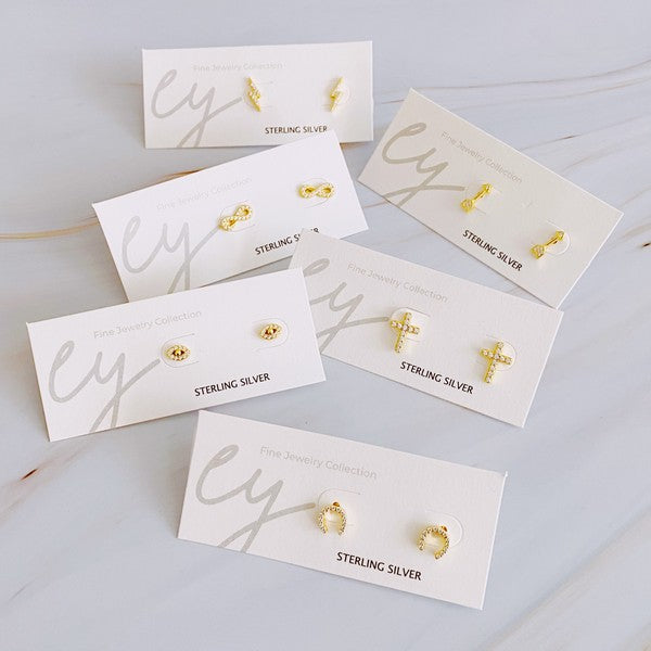 Ellison and Young Mini Sparkle Mini Stud Sterling Silver Earrings