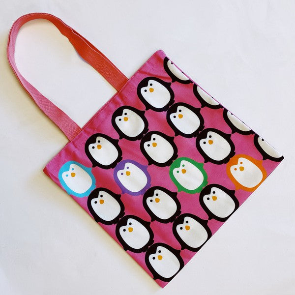 Ellison and Young Let's Hold Hands Penguin Canvas Tote