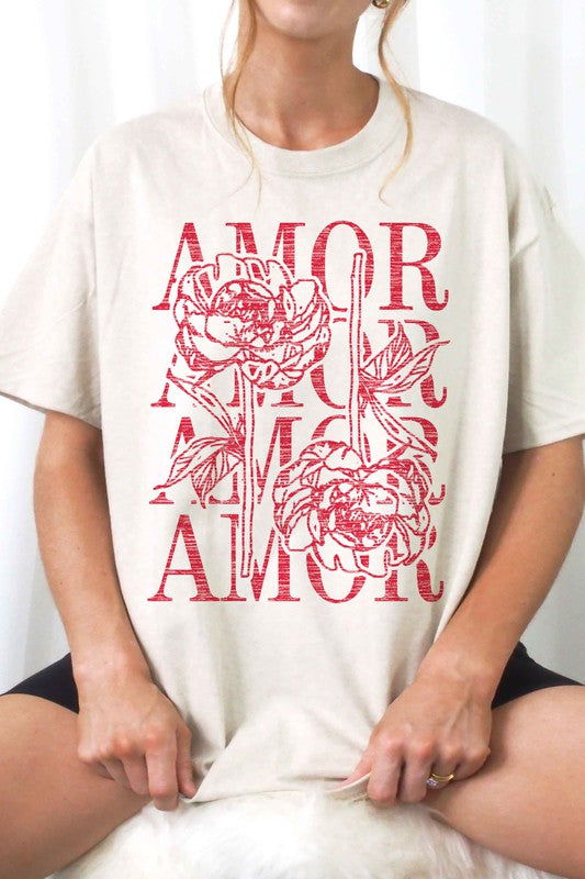 Amor Love Rose Valentine Graphic Tee